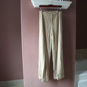 NWT Banana Republic Pants Wide Vintage Beige Tan 100% Wool Pants size 6